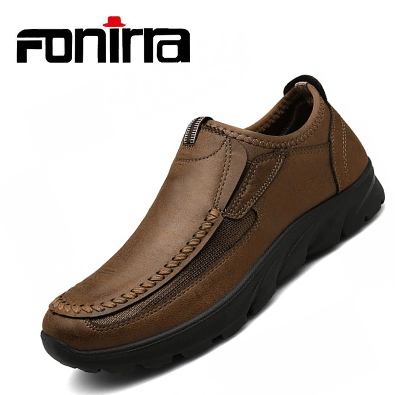 FONIRRA 2019 Classic Comfortable Men Loafers Casual Driving Shoe Moccasins Breathable Slip on Men Shoe PU Leather Flat Heel 376