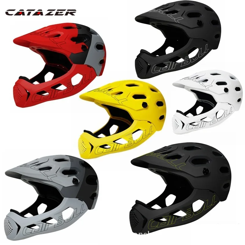 

Cycling Full Covered Children Helmet Sports Safety Kids Helmets Balance Bike Motocross Downhill BMX 2 In 1 Full Face Helmet