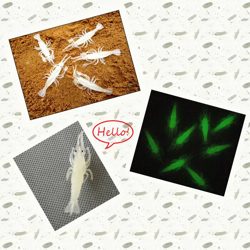 4 Pieces/Lot Artificial Bait Noctilucent Soft Bionic Shrimp Fishing Lure Tackle Night Glow Light In The Dark #63798 | Спорт и