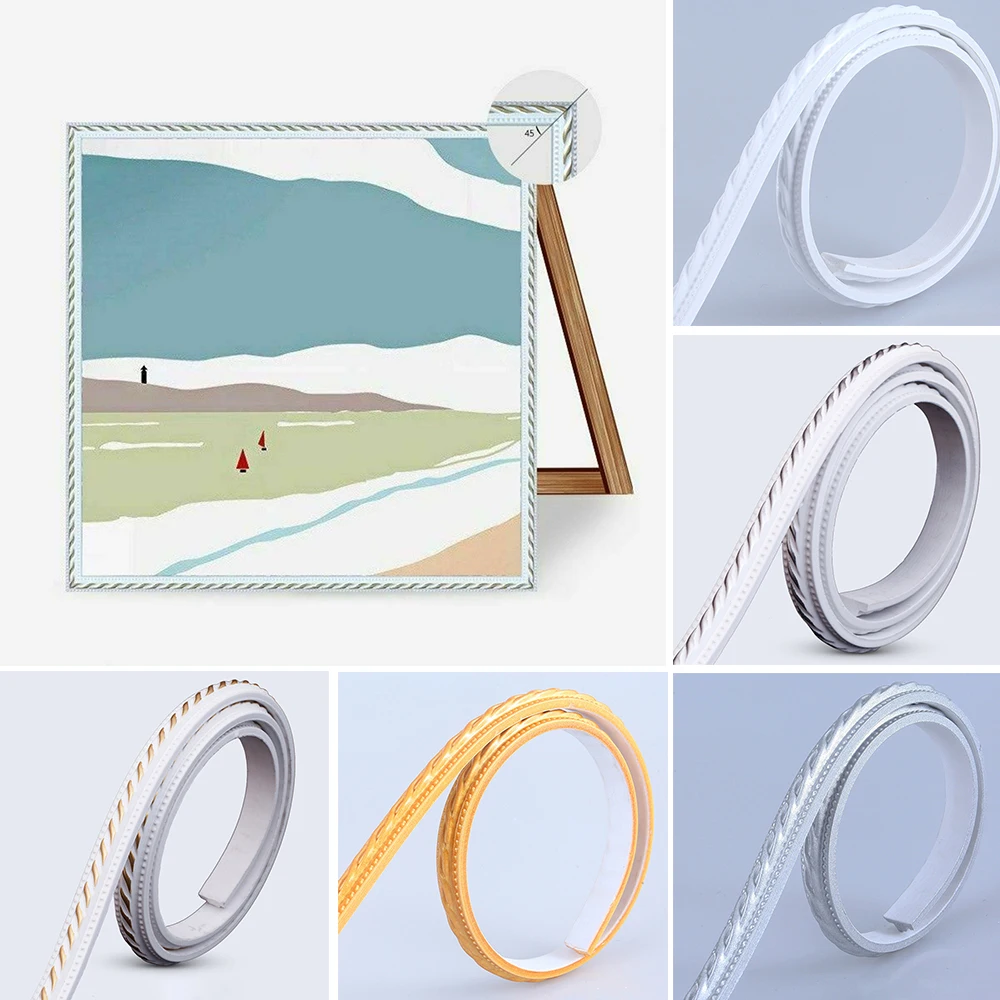 

Ribbon Panel Moulding Mirror Trim Home TV Backgroundsdoor Mirror Frames PVC Flexible Bendable Rope Panel Moulding Home Decor