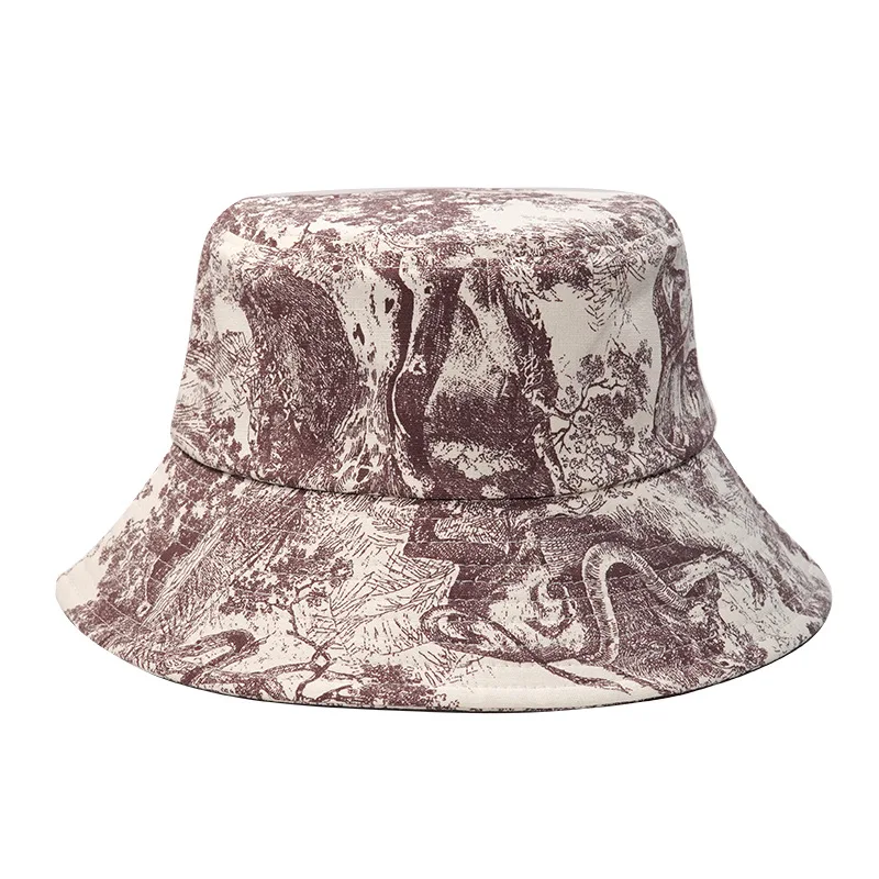 Women Men Animal Print Bucket Hat Floral Printing Fisherman's Hat Basin Hat Hip Hop Outdoor Fisherman Hats