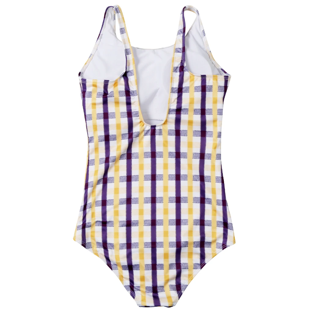 

2020 New Beachwear Mum and Me Swimwear One Piece Geometric Children swimsuit Monokini for Girl and Women Family Swimsuit