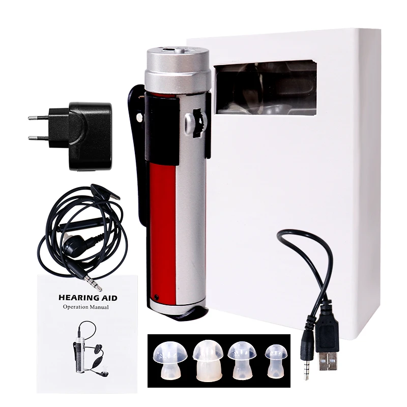 

Portable Hearing Aid Rechargeable Sound Amplifier Invisible Hear Enhancement Deaf Aid Four Levels Volume Adjustable Ear Care