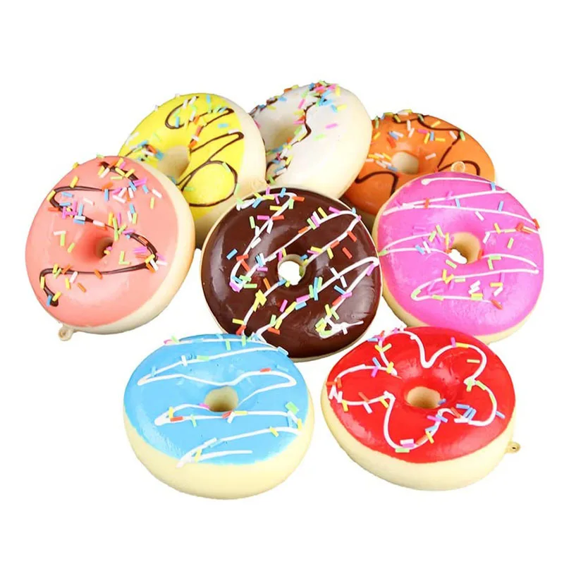 Мягкие игрушки сжимаемые для снятия стресса мягкие красочные пончики