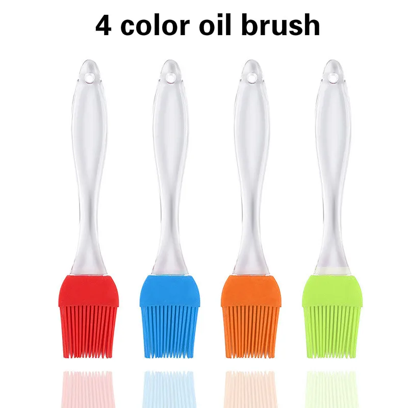 

1pc Hot Sale Small Silicone Pastry Brush Baking BBQ Basting Brush Baking Oil Brush Clear Handle Kitchen Tools