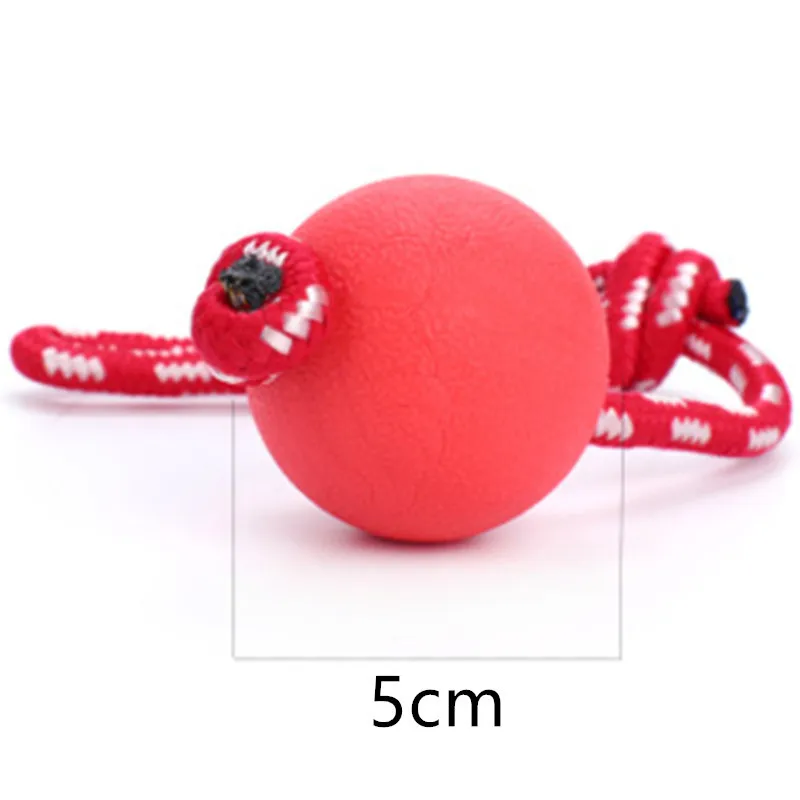 

Solid Rubber Dogs Chew Training Ball Dog Toy Ball Pet Tooth Cleaning Chew Ball Puppy Play Training Chewing Toy With Rope Handle