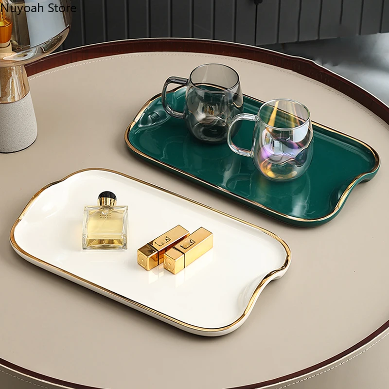 Легкий роскошный прямоугольный поднос для хранения бытовой контейнер держатель