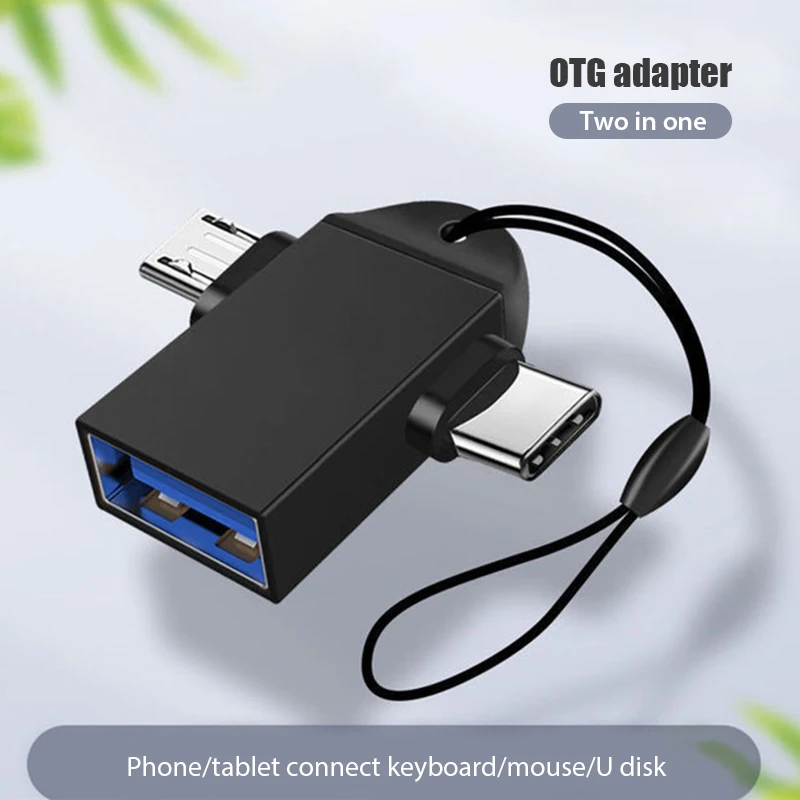 

2 in 1 Combo Android Type-c OTG Adapter For Mouse Keyboard Type-c Micro USB to USB Connector For Tablet Phone Notebook