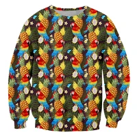 ifpd new 3d parrot printing sweatshirt novelty pineapple leaves weatshirts menwomens fashion loose pullover wholesale supplier