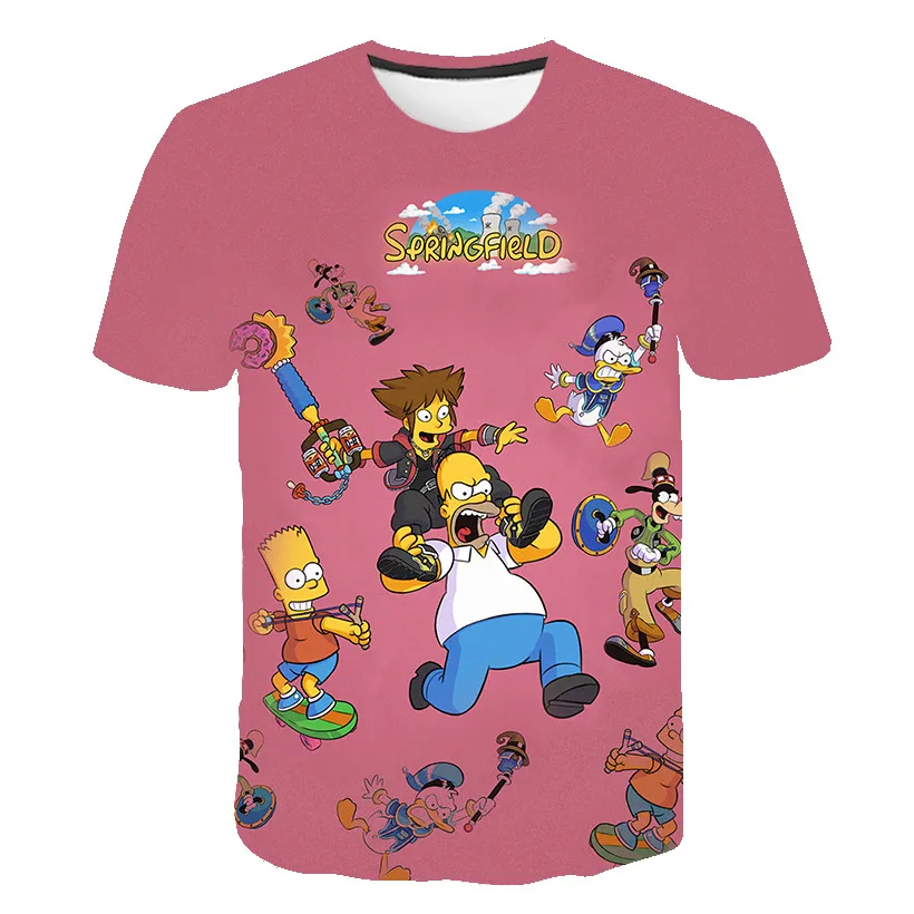 

Simpson Anime T-shirt Spring And Summer Casual Short-sleeved T-shirt Boy Girl Small Size Children's T-shirt