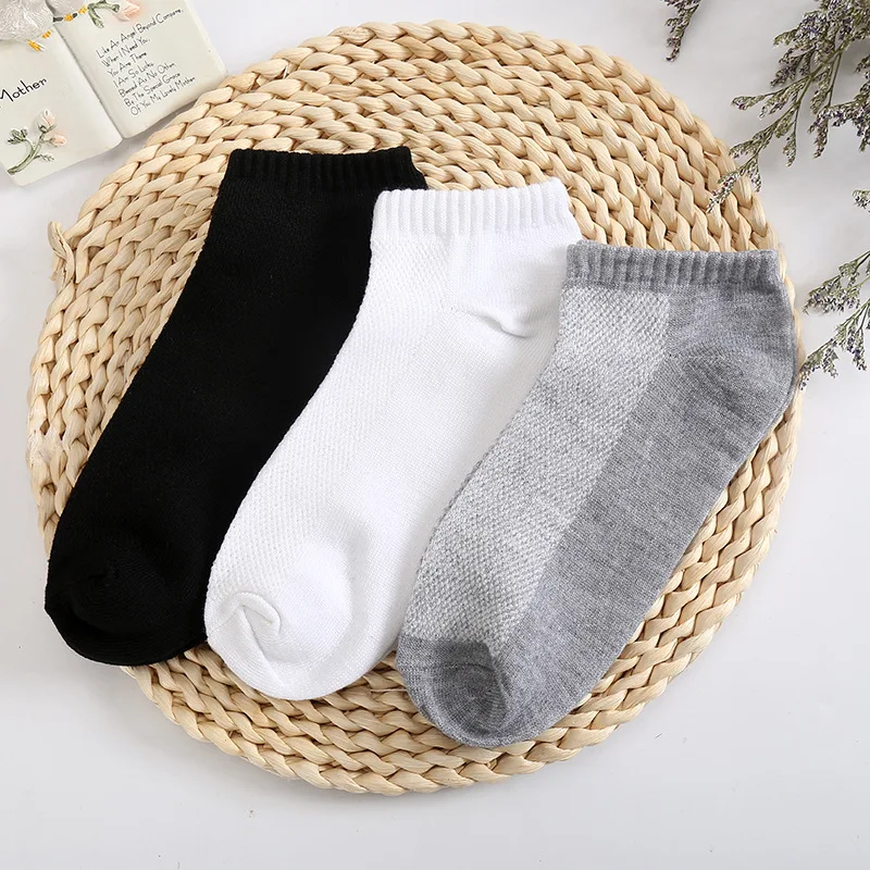 

20Pcs=10Pair Solid Mesh Men's Socks Invisible Ankle Socks Men Summer Breathable Thin Male Boat Socks HOT SALE 2019 DropShip