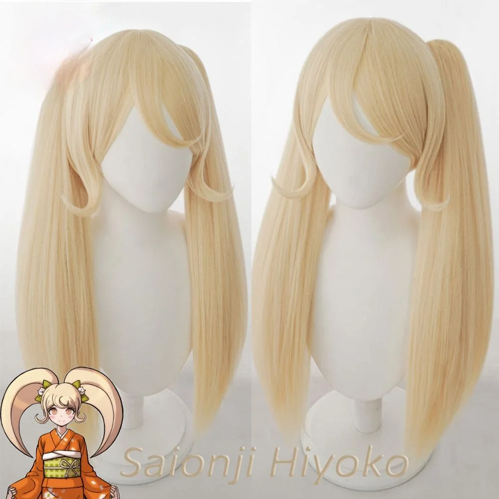 

Saionji Hiyoko Wig Danganronpa Cosplay Synthetic Heat Resistant Women Blonde Hair Hiyoko Saionji
