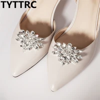 new rhinestone shoe clip decorative buckle crystal flower elegant occident beautiful wedding party shoes decorations accessories