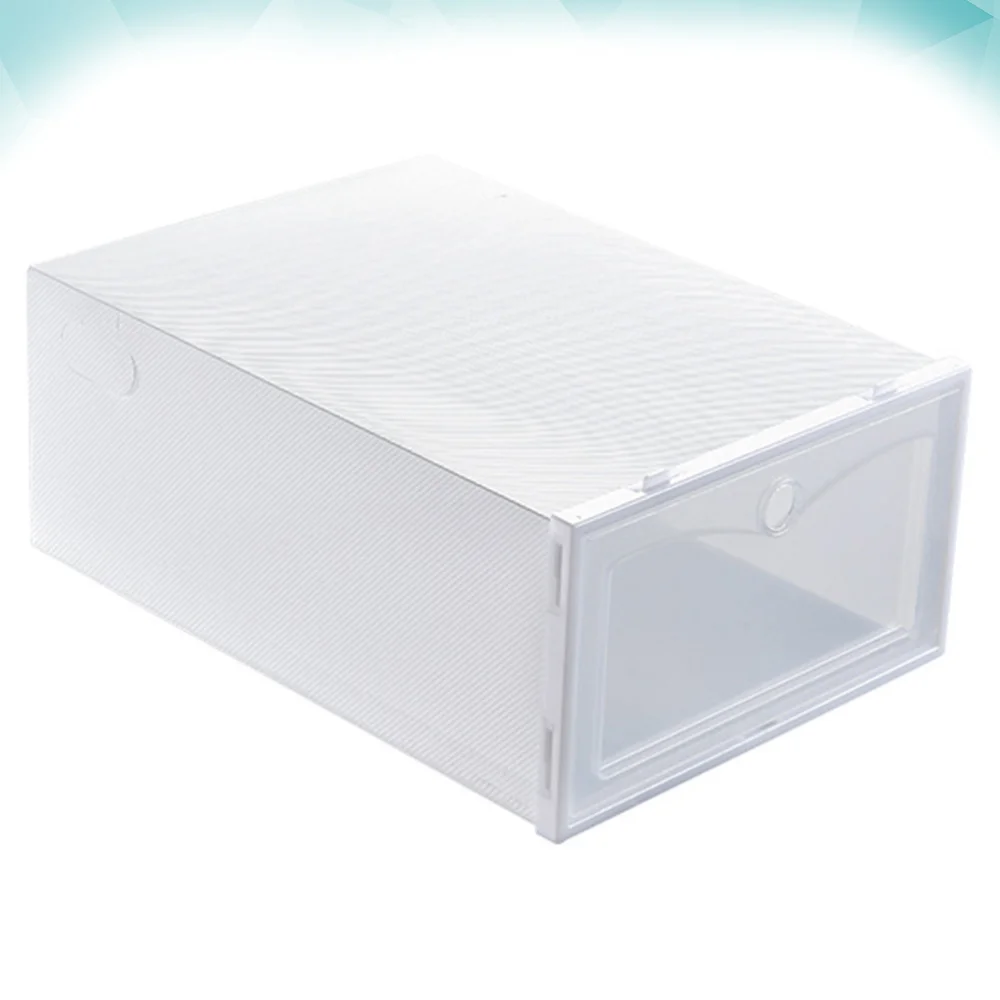

6Pcs 33x23x13cm Dustproof Shoes Case Thicken Shoes Box Style Shoe Storage Box White