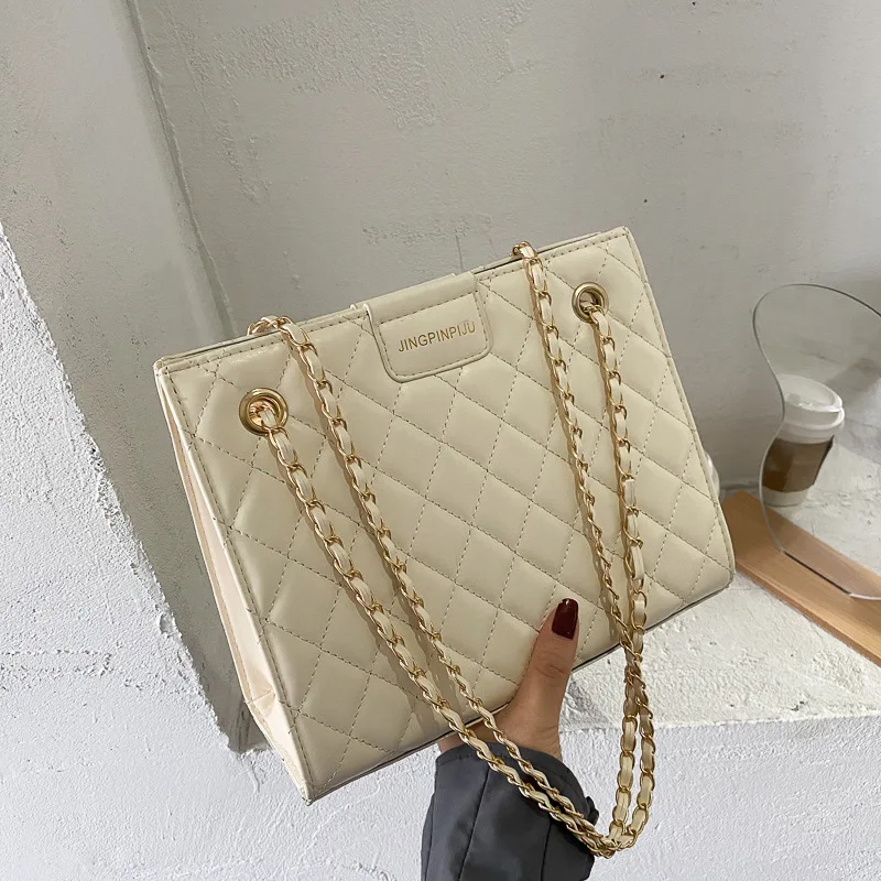 

New 2021 Fashion Women Lattice PU Leather Chain Shoulder Bag Handbag Luxury Ladies Girls Travel Crossbody Bags Messenger Bag