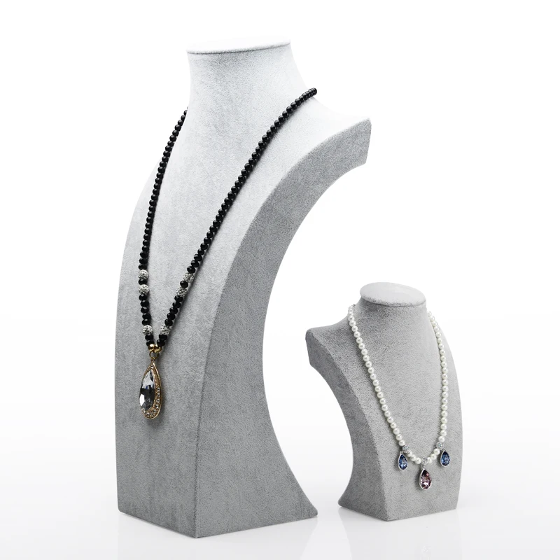 Oirlv Ice Flannel Portrait Neck Necklace Display Stand Vertical Model Jewelry Necklace Display Props