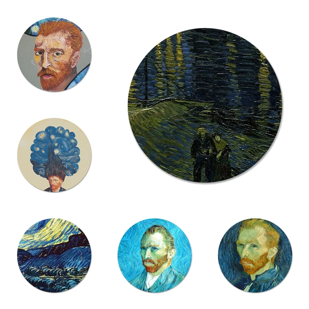 Винсент Ван Гог звездное небо картина маслом значки значок Металлические Значки