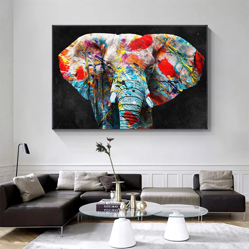 Абстрактные животные принты и плакаты в стиле брызг современные настенные