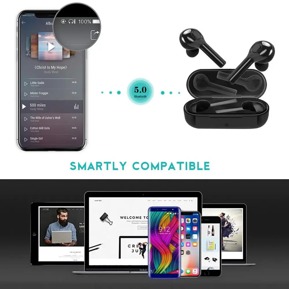 TW08 мониторные наушники Bluetooth Беспроводные с функцией зарядного