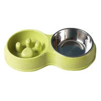 double pet bowls dog food water feeder slower food feeding dishes non slip puzzle bowl cat puppy feeding accessories supplies