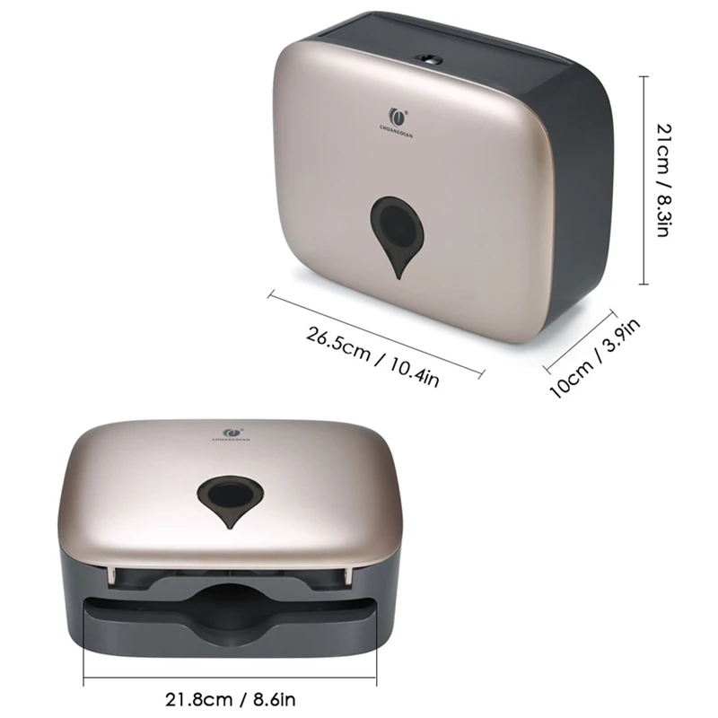 

CHUANGDIAN Wall Mounted Tissue Dispenser Hand Towel Dispenser Hanging Toilet Paper Holder Hotel Bathroom Organizer