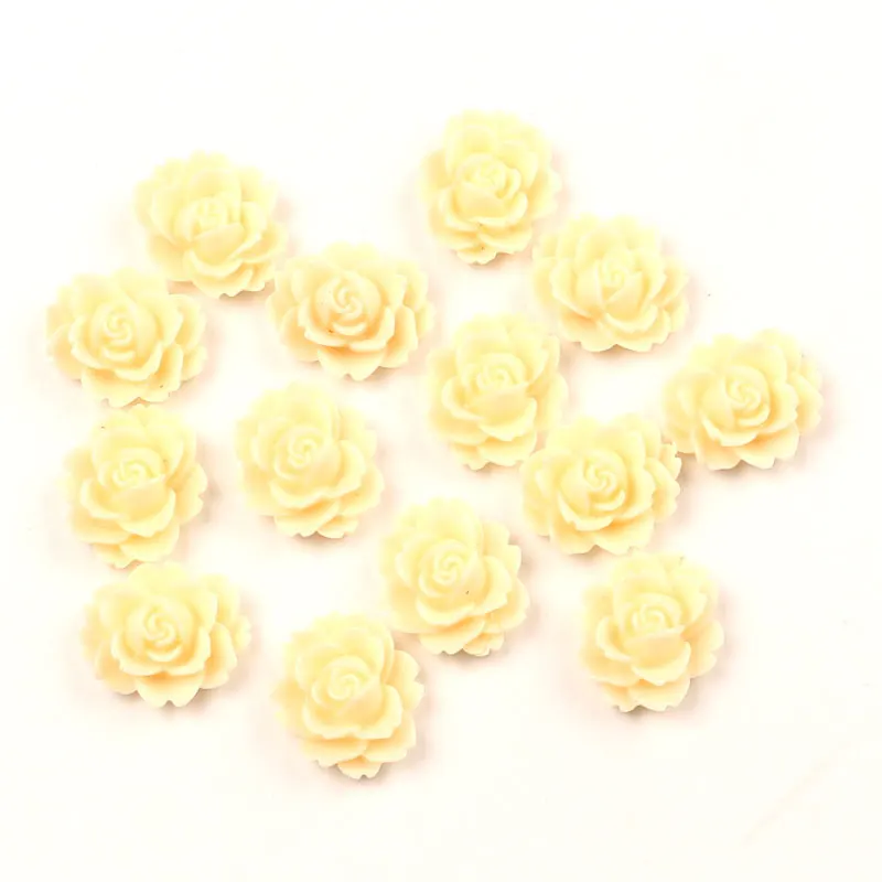 Бусины полимерные в виде цветков цвета слоновой кости 18x14 мм 50 шт.|Бусины| |