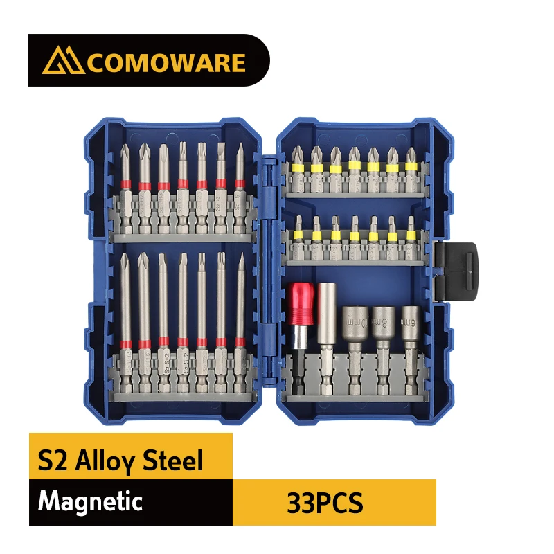 

Comoware 33PCS Screwdriver Bit Set precision bit wrench magnetic hand tools S2 Alloy Steel screwdriver attachments auto tools
