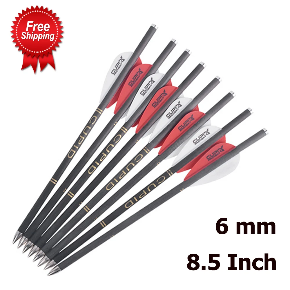 

8.5 Inch 6 mm Archery Hunting Crossbow Bolt Carbon Arrow Crossbow Arrow Heads for Shooting Archery