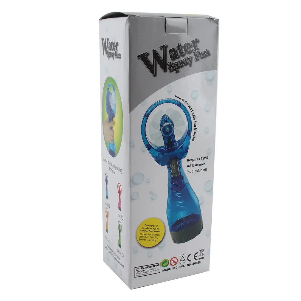 Портативный ручной вентилятор с водяным распылением 2 в 1 мощный охлаждением для