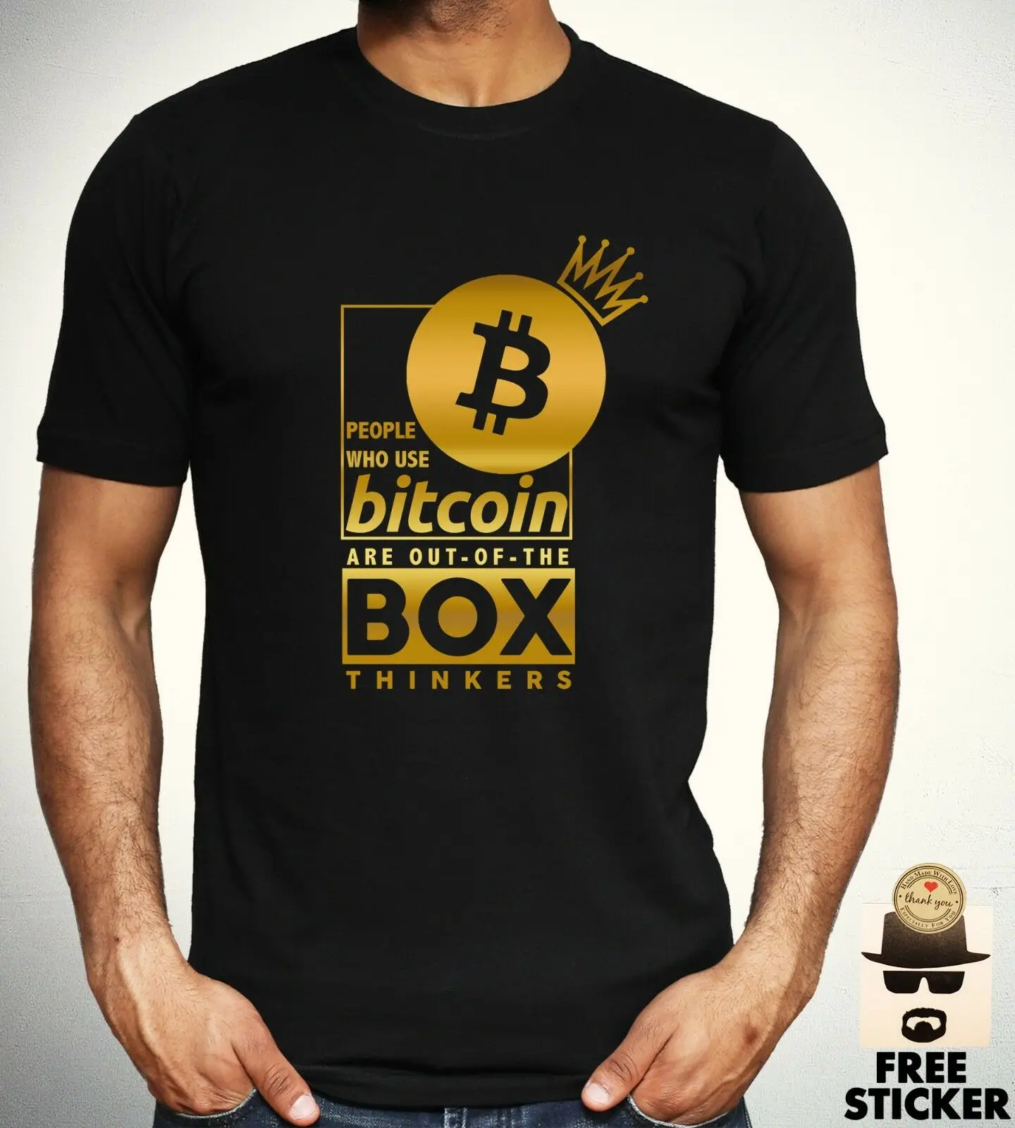 Bitcoin King футболка криптовалюта деньги тройник новый для взрослых мужчин