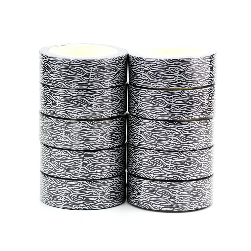 

10pcs/Lot Decorative Black and White Animal Pattern Washi Tapes DIY Scrapbooking Planner Adhesive Masking Tape Kawaii Stationery