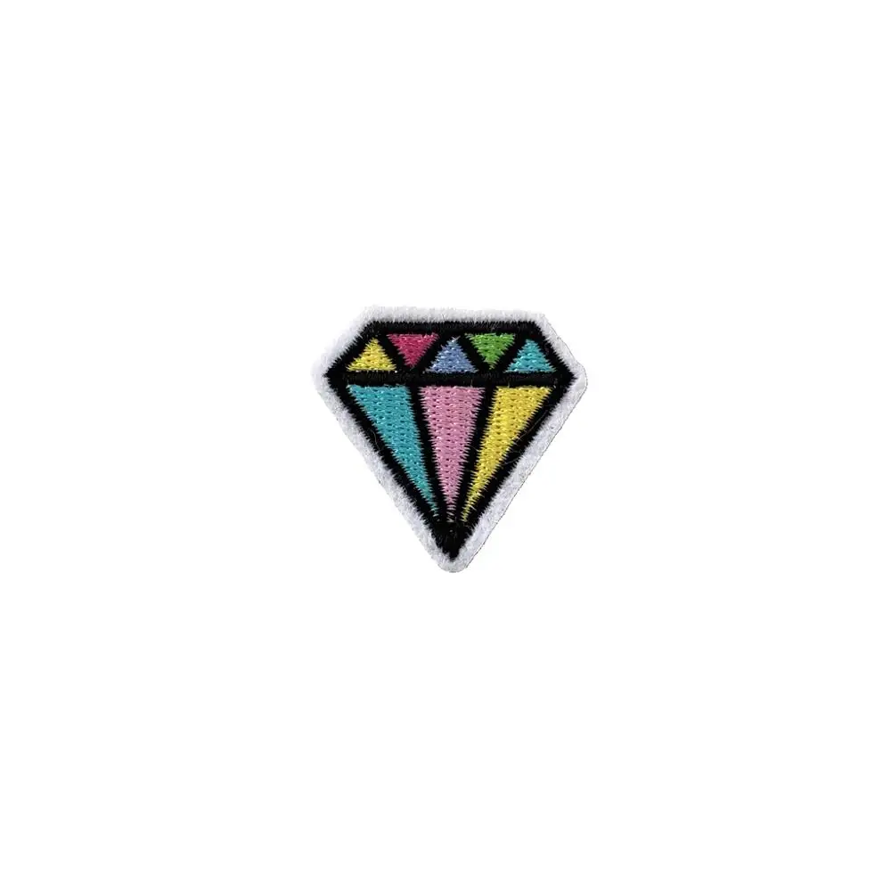 

Iron On Small Colorful Diamond Shape Parche Embroidered Patch For Jacket Shoulder Iron On Patches For Clothes Embroidery Patches