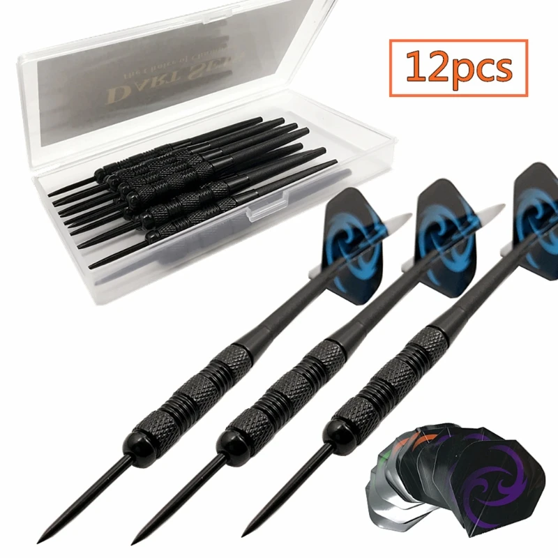 

G5AC 12Pcs/Pack Steel Tip Darts 20 Grams, Premium Darts Set with Plastic Shafts Standard Flights,Iron Barrel,Pet Flight
