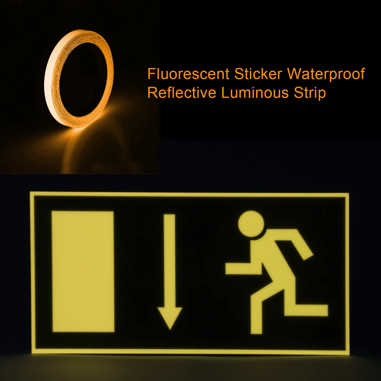 

1.2cm*3m Luminous Fluorescent Night Self-adhesive Glow In The Dark Sticker Tape Safety Security Home Decoration Warning Tape