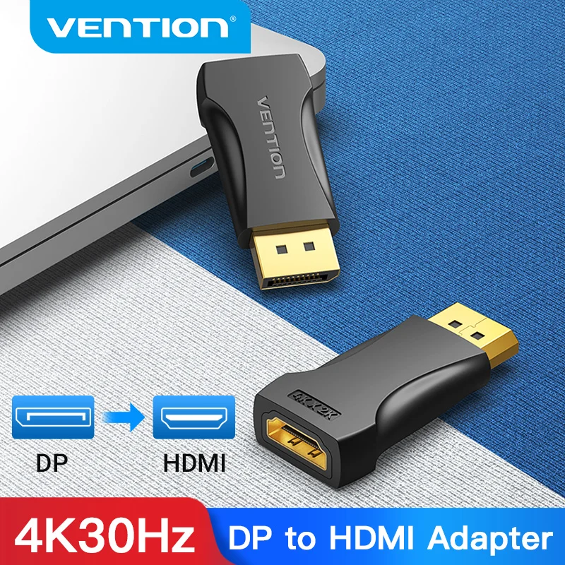 

Vention DP to HDMI Adapter 4K 30Hz Display Port Male to HDMI Female Converter for HDTV PC Laptop Projector DisplayPort to HDMI