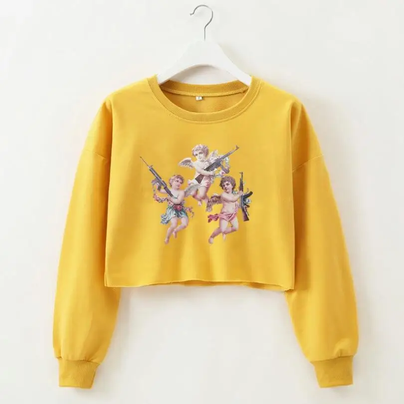 Yellow 1 Однотонный укороченный топ, спортивные рубашки для йоги, женские весенне-осенние толстовки с длинным рукавом и круглым воротником, спортивные футболки для фитнеса, тренажерного зала, тренировок - Цвет: Yellow 1