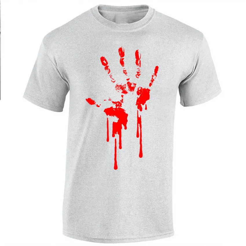 Футболка с принтом руки крови изображением капель зомби Apocalypse ужас кровавая
