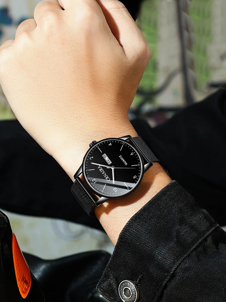 

Ультратонкие мужские Студенческие трендовые механические водонепроницаемые светящиеся кварцевые электронные часы