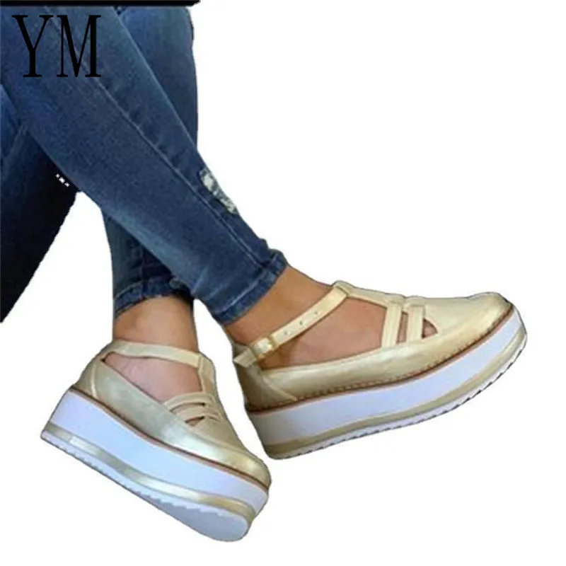 Женские открытые сандалии с пряжкой на ремешке летняя обувь из флока плоской