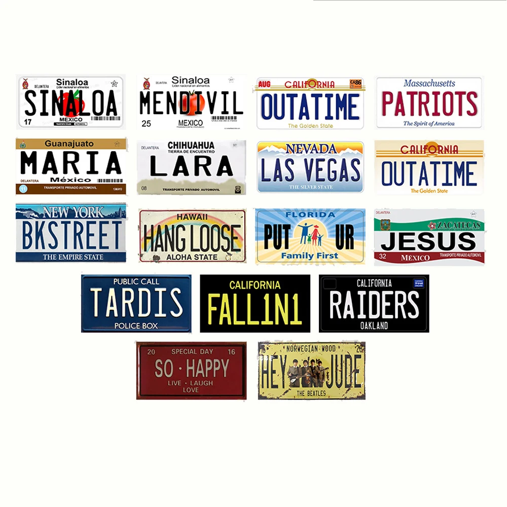 

Character tin sign vintage metal car license plate iron painting decoration C car advertising garage room decoration