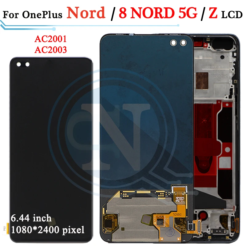 Оригинальный дисплей AMOLED для OnePlus Nord AC2001 AC2003 ЖК сенсорная панель дигитайзер Oneplus 8