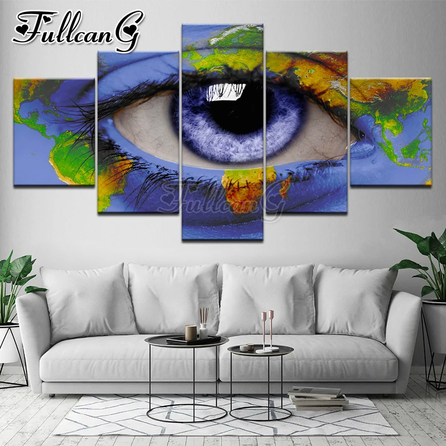 

FULLCANG diy 5 шт. алмазная живопись красивые глаза полная квадратная/круглая дрель 3d Мозаика вышивка распродажа искусство домашний декор FC2332