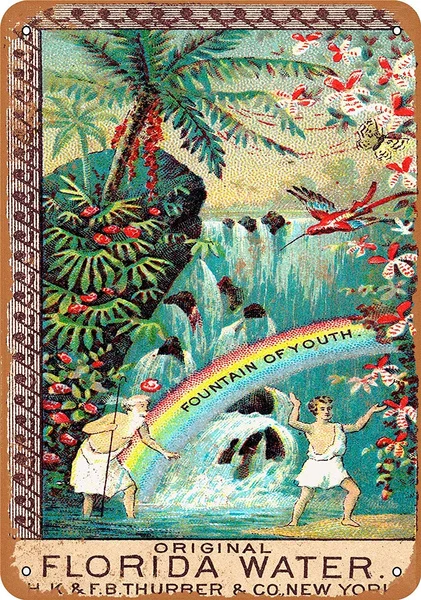

Florida Water Tin Sign art wall decoration,vintage aluminum retro metal sign