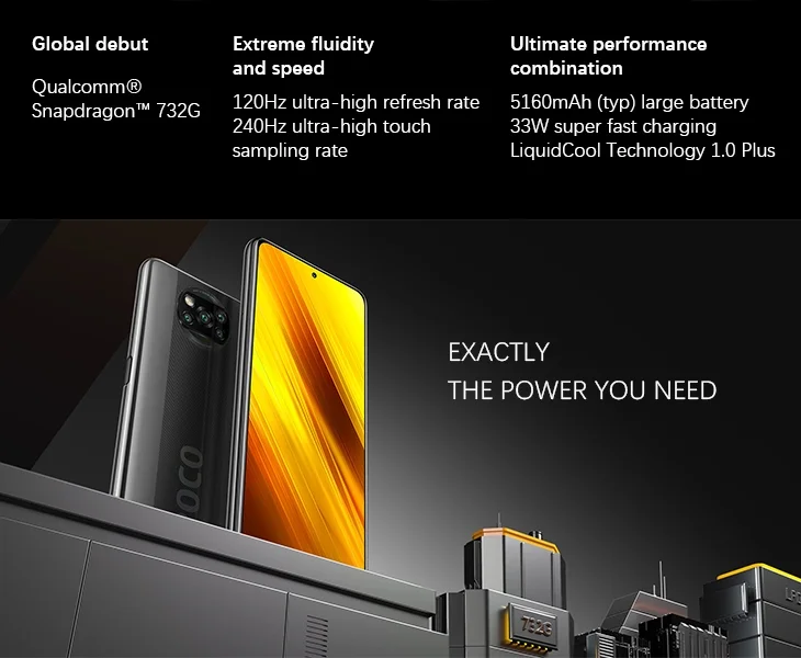 

Global Version POCO X3 6GB 128GB NFC Snapdragon 732G Smartphone 64MP Camera 33W Charge mobile phones