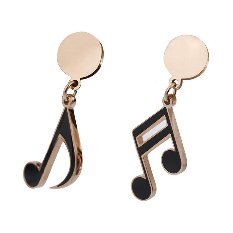 

Dainty Music Symbol Studs Earrings Teacher Student Graduation Gift Temperament Women Girls Stainless Steel Music Note Earrings