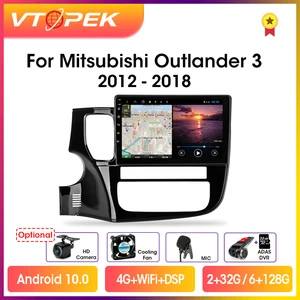 vtopek 10 1 4g carplay 2din android 10 0 car radio multimidia video player navigation gps for mitsubishi outlander 3 2012 2018 free global shipping
