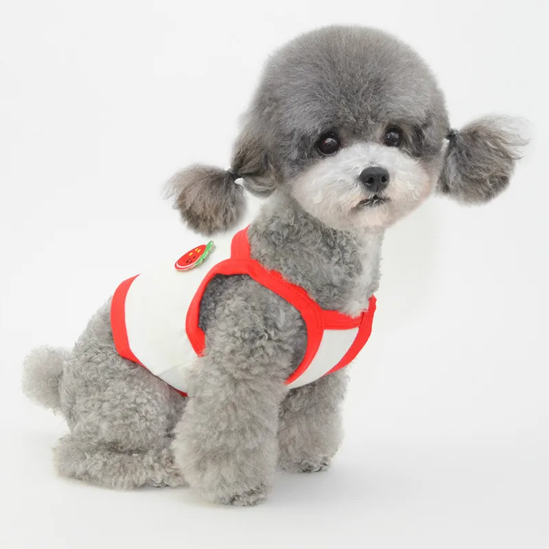 

Летняя одежда для домашних животных, модный жилет с изображением щенка и котенка, дышащая хлопковая майка без рукавов, жилет для маленьких с...