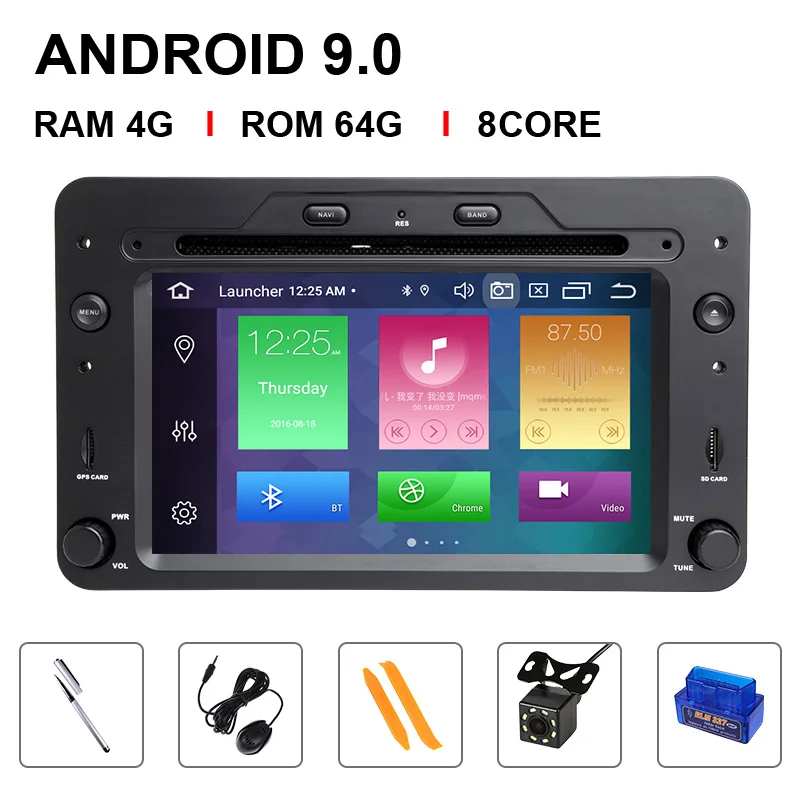 8 Core 64ROM OBD Cam DSP 4GB 64G 2 din Android 9 автомобильный dvd-плеер Авторадио для Alfa Romeo 159 автомобиль Brera spider Sportwagon Мультимедиа gps Навигация Аудио - Цвет: 8 Core 64ROM OBD Cam