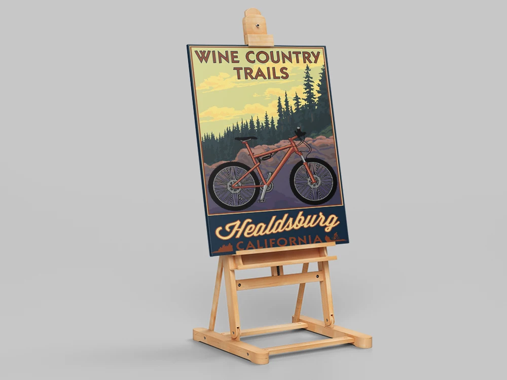 Винтажный постер Healdsburg Калифорния винная деревня путешествия город пейзаж