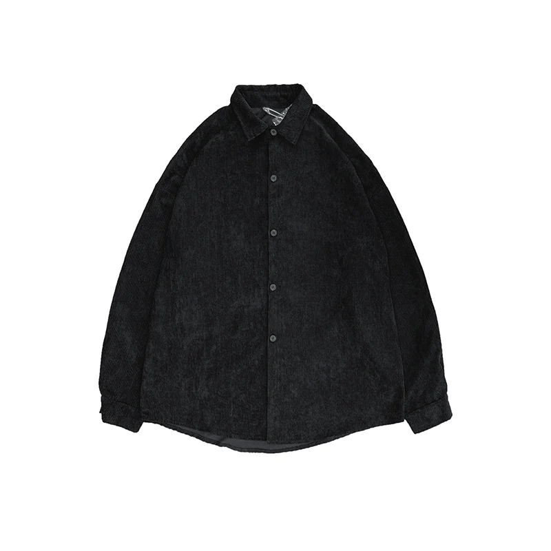 

Spring Corduroy Shirt Men's Fashion Solid Color Retro Casual Shirt Men Streetwear Korean Loose Long Sleeve Shirts Mens M-2XL